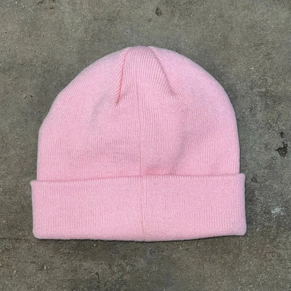 Playboy Pink Cuffed Beanie Bunny Logo Embroidered Varsity Winter Hat OS